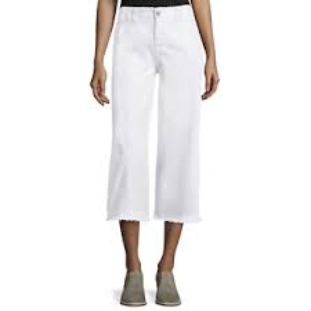 Current/Elliott women's Hampden Trouser raw fray hem capri cropped stretch jeans
